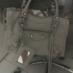 Authentic balenciaga mini bag greyv